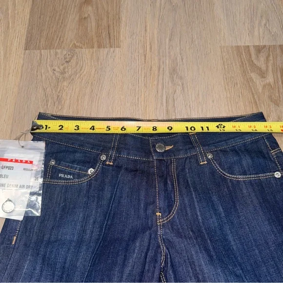 NWT Prada Dark Wash Denim Straight Leg Jeans - Size 26 - Picture 7 of 8